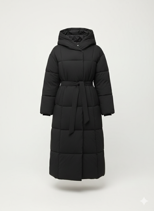 Puffer me rrip dhe kapuç